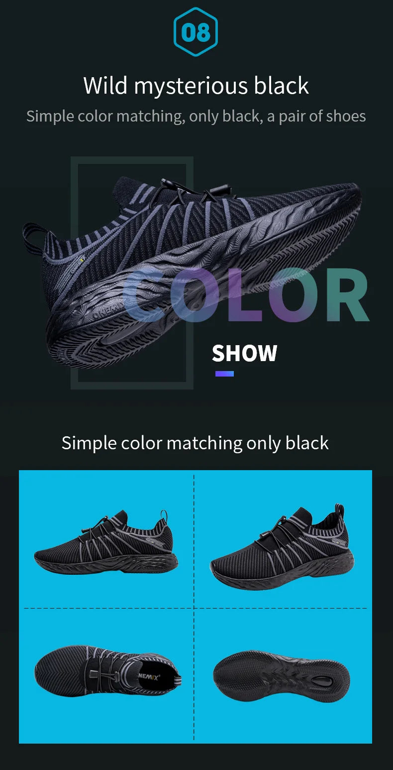 ONEMIX Waterproof Running Shoes for Men Breathable Light Women Training Walking Sneakers Outdoor Trekking Slip-on Sports Shoes