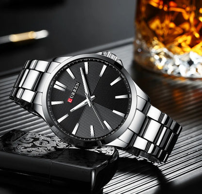 CURREN Men’s Watch – Luxury model, water-resistant, military style, stainless steel – Sports wristwatch (ref. 8322)