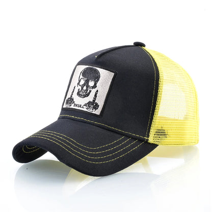 Men's Baseball Cap With Embroidery Skull Patch Snapback Hip Hop Trucker Cap Women Four Season Outdoor Breathable Visor Bone Hats