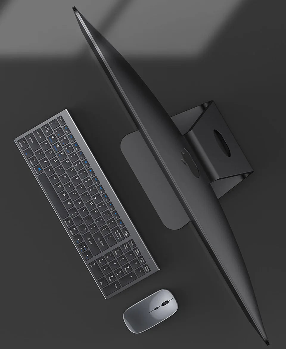 Combo tastiera e mouse wireless Bluetooth 5.0 2.4G - Set mini multimediale per laptop, PC, TV, iPad, Macbook e Android