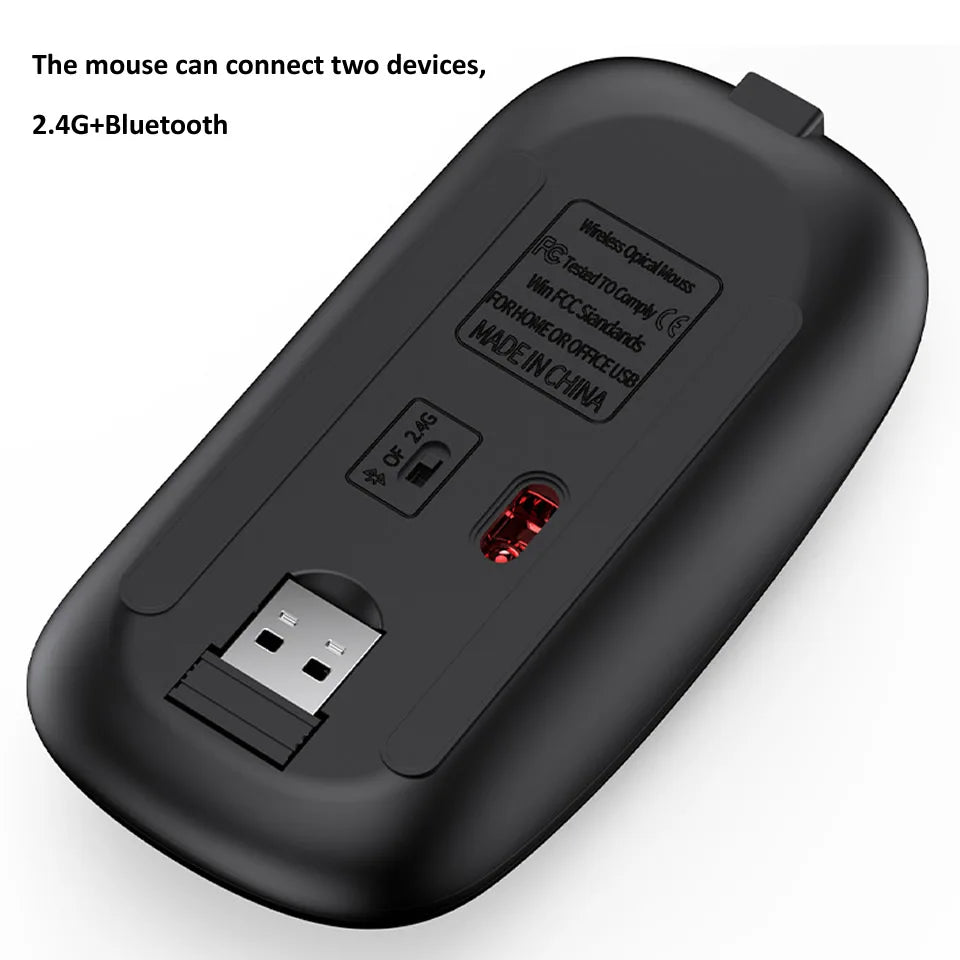 Combo tastiera e mouse wireless Bluetooth 5.0 2.4G - Set mini multimediale per laptop, PC, TV, iPad, Macbook e Android