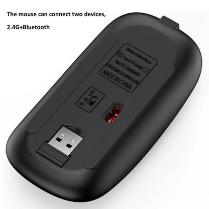 Combo tastiera e mouse wireless Bluetooth 5.0 2.4G - Set mini multimediale per laptop, PC, TV, iPad, Macbook e Android