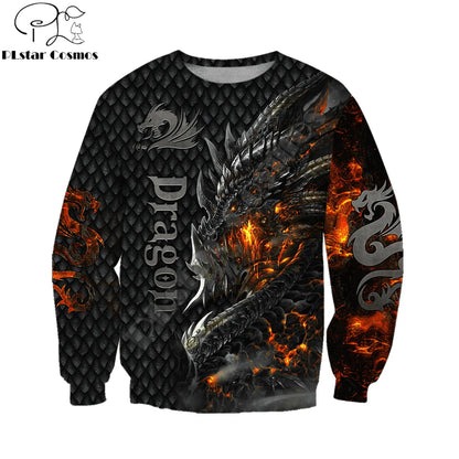 Kaunis Fire Dragon 3D -kuvioinen miesten huppari, unisex-hupparit, collegepaita, syksyn katumuoti, vapaa-ajan takki, verryttelypuku KJ749