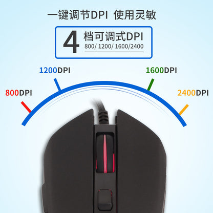 USB-C Mute Colorful Luminous Mouse for Type C Notebook Computer Gaming Mouse