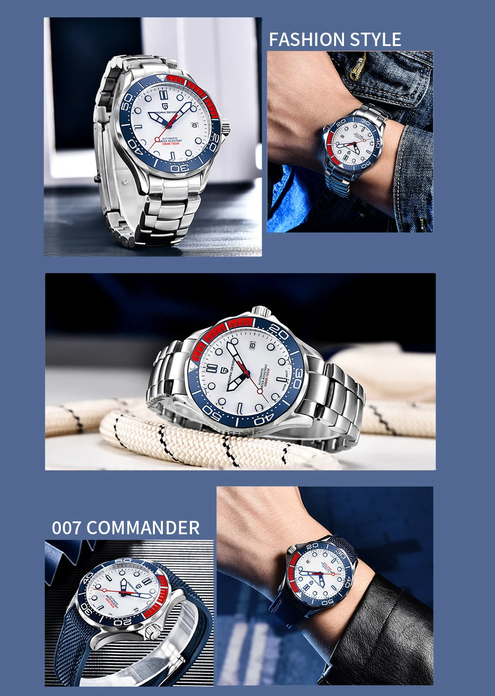 PAGANI DESIGN 007 Mechancial Wristwatch men Luxury Automatic Watch for men NH35A AR Sapphire crystal Waterproof Clock 2024 New