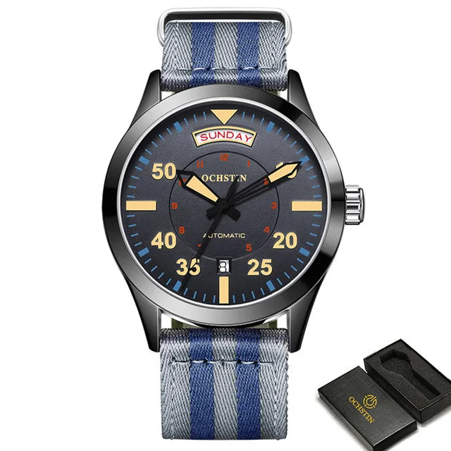 Pilot Men's Watches OCHSTIN Automatic Mechanical Men Watch Military Outdoor Waterproof Wristwatch Date Week Dial Gift For Male