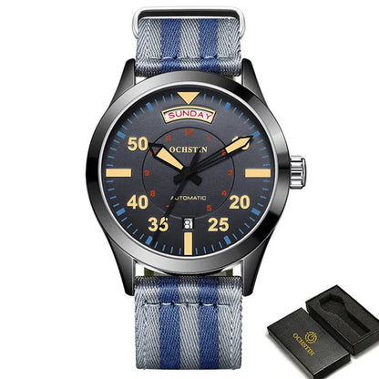 Pilot Men's Watches OCHSTIN Automatic Mechanical Men Watch Military Outdoor Waterproof Wristwatch Date Week Dial Gift For Male