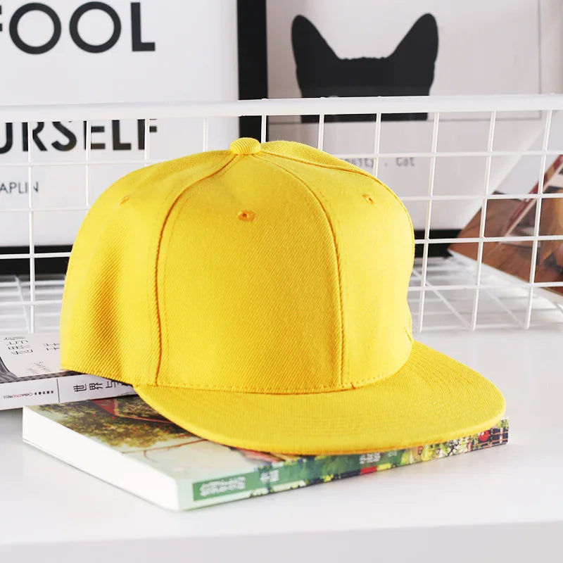 Solidna czapka hip-hopowa dla mężczyzn, czapka typu snapback, czapki baseballowe dla kobiet, czapki z regulowanym płaskim daszkiem, proste daszki, czapki dla chłopców i dziewcząt, taniec uliczny