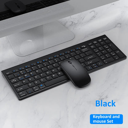 Combo tastiera e mouse wireless Bluetooth 5.0 2.4G - Set mini multimediale per laptop, PC, TV, iPad, Macbook e Android