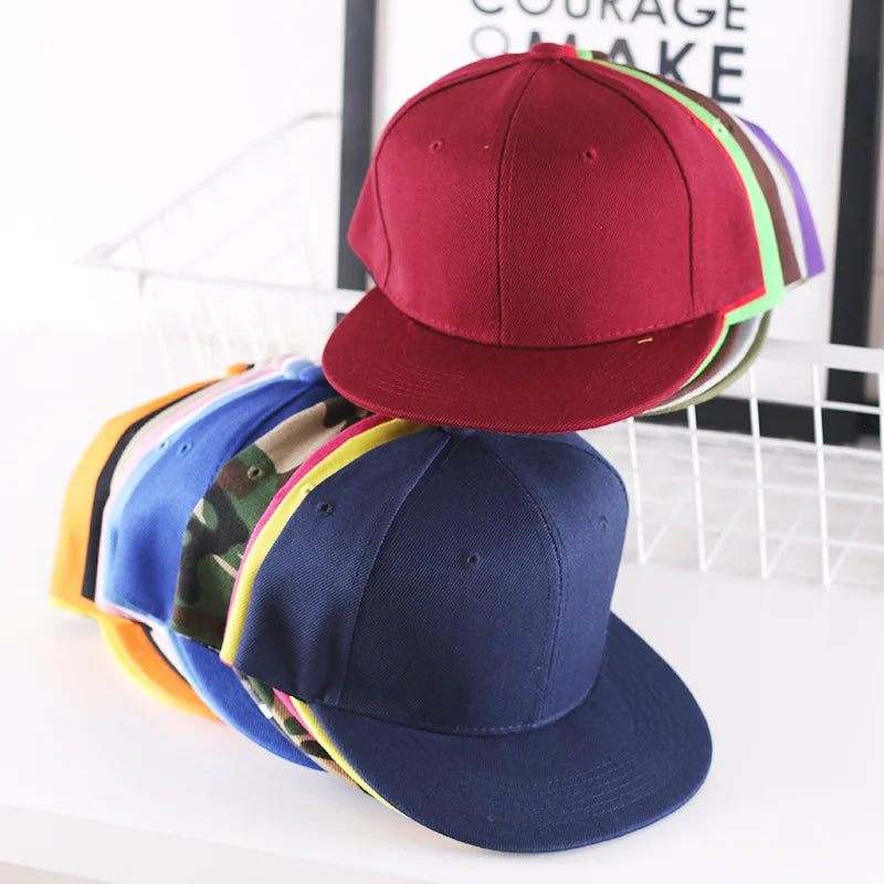 Solidna czapka hip-hopowa dla mężczyzn, czapka typu snapback, czapki baseballowe dla kobiet, czapki z regulowanym płaskim daszkiem, proste daszki, czapki dla chłopców i dziewcząt, taniec uliczny