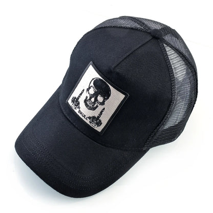 Men's Baseball Cap With Embroidery Skull Patch Snapback Hip Hop Trucker Cap Women Four Season Outdoor Breathable Visor Bone Hats