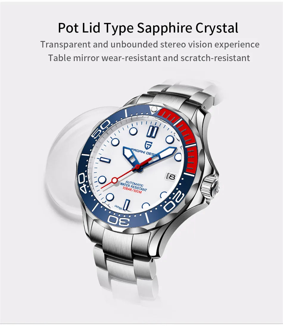 2025 New PAGANI DESIGN 007 Men's Watches Luxury Automatic Watch For Man Mechanical Wristwatches NH35 Men Gift AR Sapphire Mirror