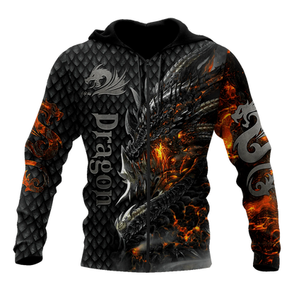Kaunis Fire Dragon 3D -kuvioinen miesten huppari, unisex-hupparit, collegepaita, syksyn katumuoti, vapaa-ajan takki, verryttelypuku KJ749