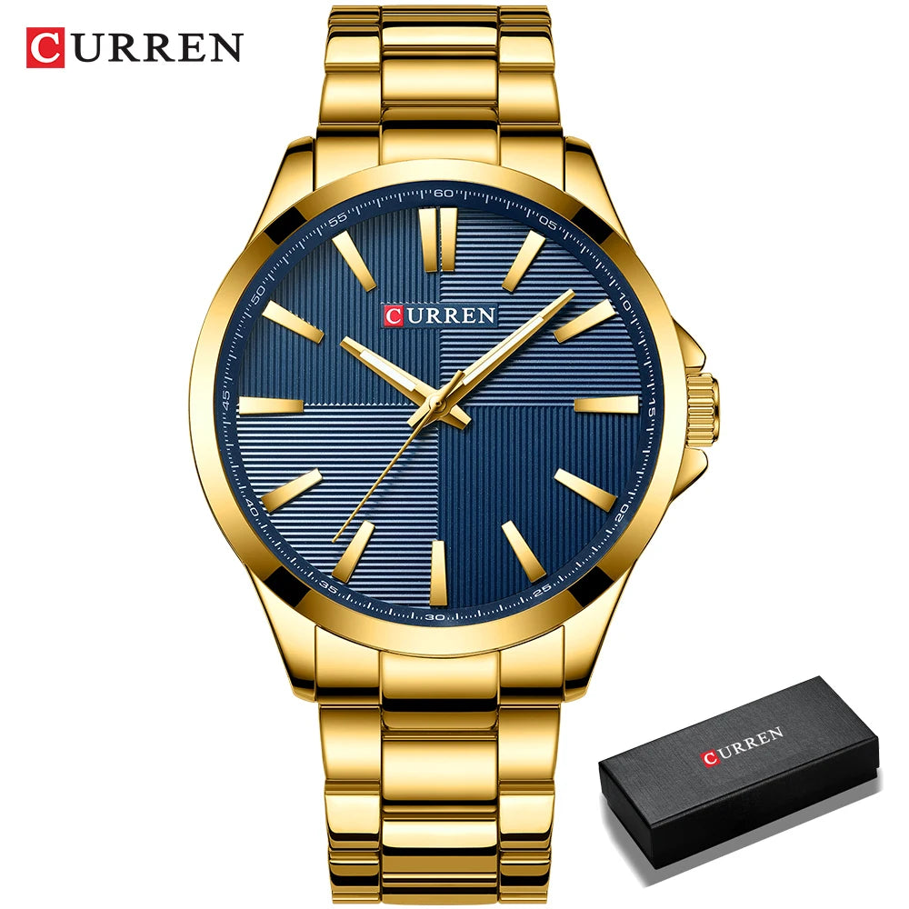 CURREN Men’s Watch – Luxury model, water-resistant, military style, stainless steel – Sports wristwatch (ref. 8322)