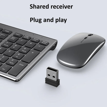 Combo tastiera e mouse wireless Bluetooth 5.0 2.4G - Set mini multimediale per laptop, PC, TV, iPad, Macbook e Android