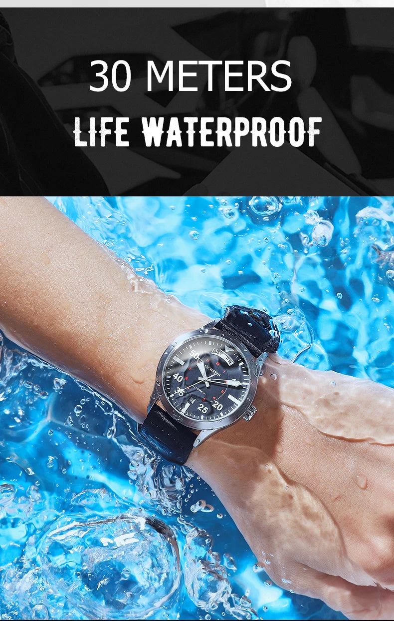 Pilot Men's Watches OCHSTIN Automatic Mechanical Men Watch Military Outdoor Waterproof Wristwatch Date Week Dial Gift For Male
