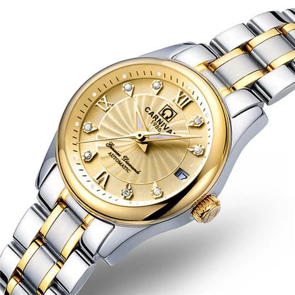 Mechanical ladies’ wristwatch by CARNIVAL – Elegant design, automatic movement, sapphire crystal, water-resistant.
