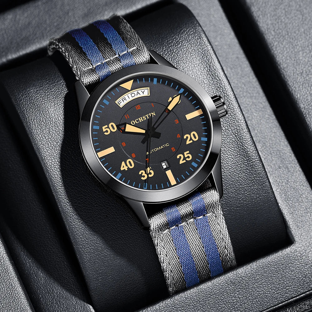 Pilot Men's Watches OCHSTIN Automatic Mechanical Men Watch Military Outdoor Waterproof Wristwatch Date Week Dial Gift For Male