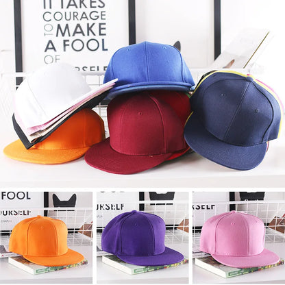 Solidna czapka hip-hopowa dla mężczyzn, czapka typu snapback, czapki baseballowe dla kobiet, czapki z regulowanym płaskim daszkiem, proste daszki, czapki dla chłopców i dziewcząt, taniec uliczny