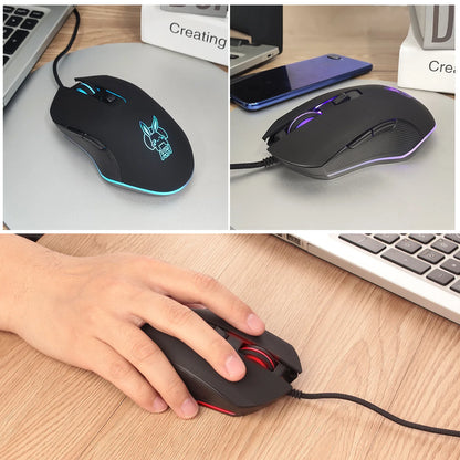 USB-C Mute Colorful Luminous Mouse for Type C Notebook Computer Gaming Mouse