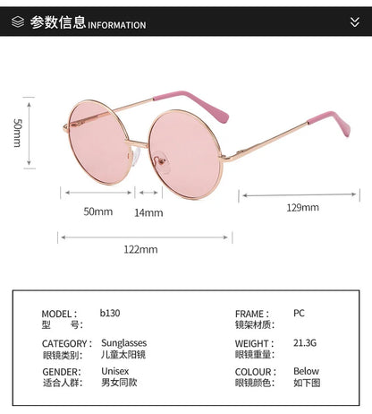 Children's sunglasses metal frame round sunglasses  simple anti ultraviolet tide children's glasses