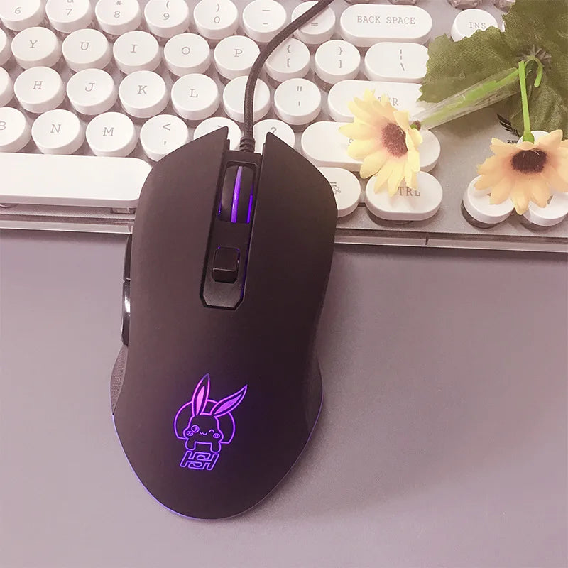 USB-C Mute Colorful Luminous Mouse for Type C Notebook Computer Gaming Mouse