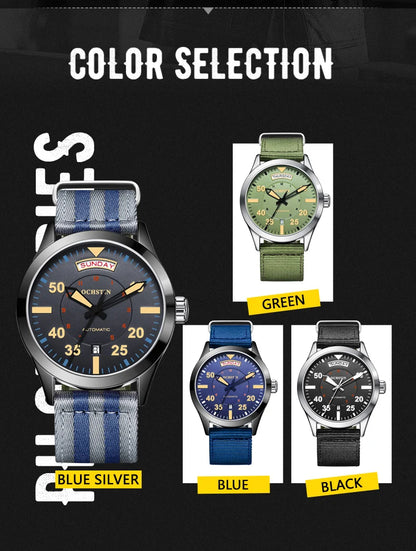 Pilot Men's Watches OCHSTIN Automatic Mechanical Men Watch Military Outdoor Waterproof Wristwatch Date Week Dial Gift For Male