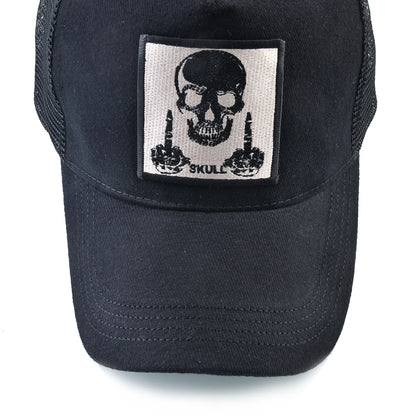 Men's Baseball Cap With Embroidery Skull Patch Snapback Hip Hop Trucker Cap Women Four Season Outdoor Breathable Visor Bone Hats