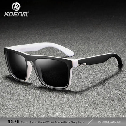 KDEAM Polarized Designer Square Sunglasses Men or Women Elastic Paint Frame Mirror Sun Glasses 17 Colors Available