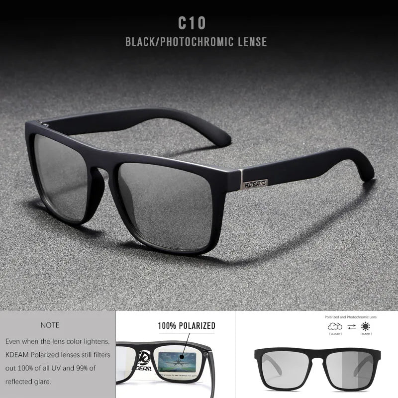 KDEAM Polarized Designer Square Sunglasses Men or Women Elastic Paint Frame Mirror Sun Glasses 17 Colors Available