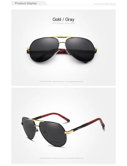 KINGSEVEN Brand Men Sunglasses Pilot Polarized UV400 Lens Aluminum Frame Driving Glasses Women Causal Eyewear