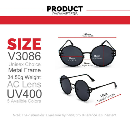 VIVIBEE Retro Skull Claw Round Sunglasses for Women Fishion 2026 Trending Product Gothic Sun Glasses Gold Metal Frame Shades