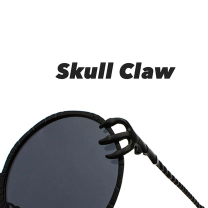 VIVIBEE Retro Skull Claw Round Sunglasses for Women Fishion 2026 Trending Product Gothic Sun Glasses Gold Metal Frame Shades