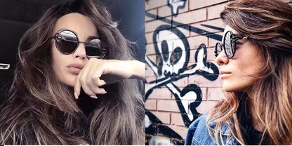 VIVIBEE Retro Skull Claw Round Sunglasses for Women Fishion 2026 Trending Product Gothic Sun Glasses Gold Metal Frame Shades