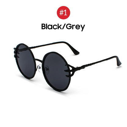 VIVIBEE Retro Skull Claw Round Sunglasses for Women Fishion 2026 Trending Product Gothic Sun Glasses Gold Metal Frame Shades