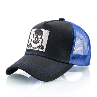 Men's Baseball Cap With Embroidery Skull Patch Snapback Hip Hop Trucker Cap Women Four Season Outdoor Breathable Visor Bone Hats