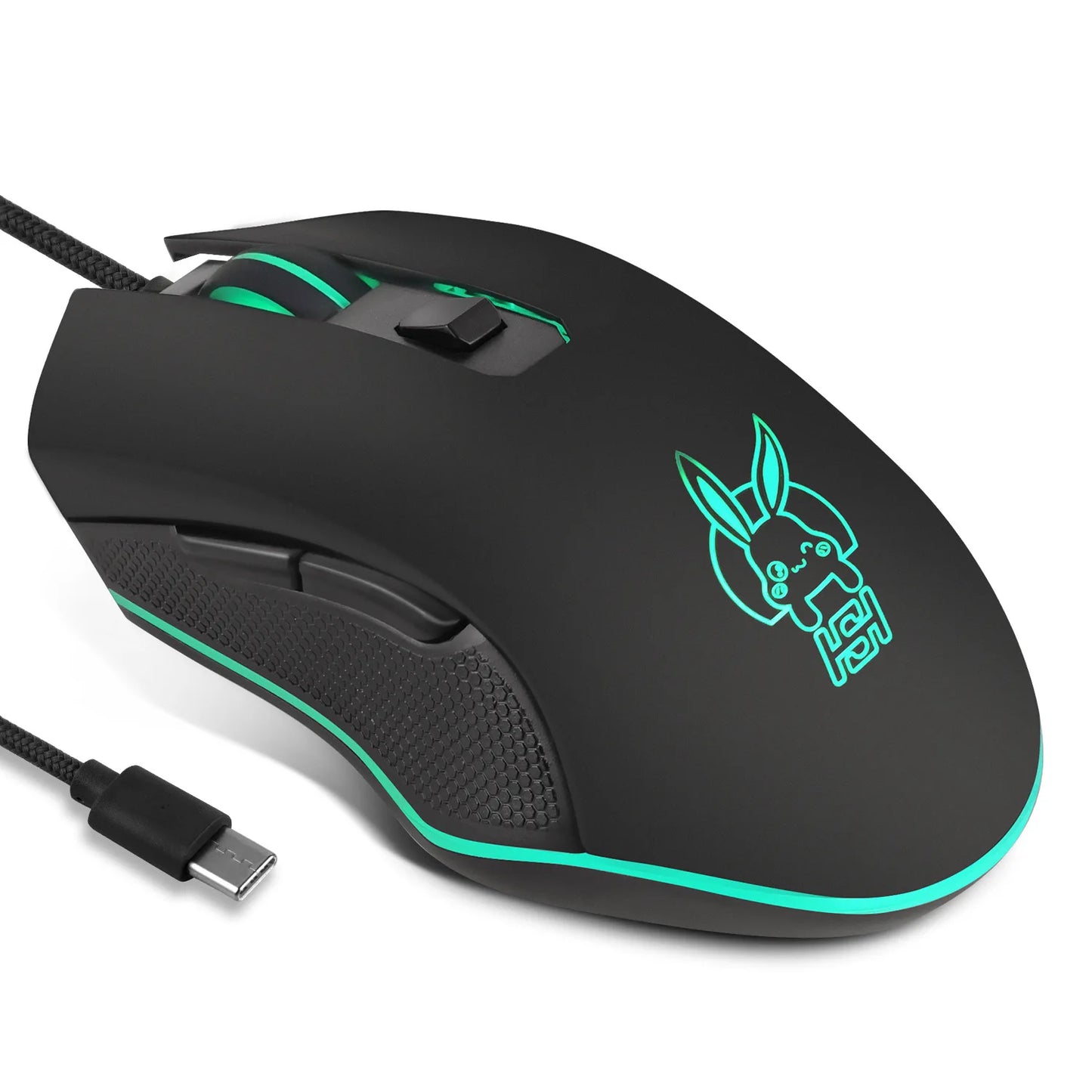 USB-C Mute Colorful Luminous Mouse for Type C Notebook Computer Gaming Mouse