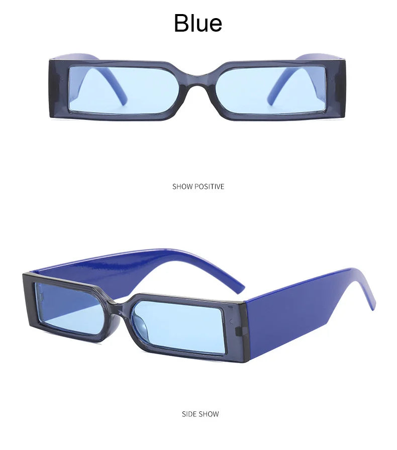 Rectangle Fashion Sunglasses Man Hip Hop Vintage Designer Black Shades Sun Glasses Small Frame Personality Oculos De Sol