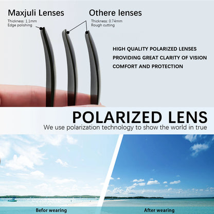 MAXJULI Polarized Sunglasses for Men and Women, Driving Cycling Running UV400 Protection Sun Glasses 8120