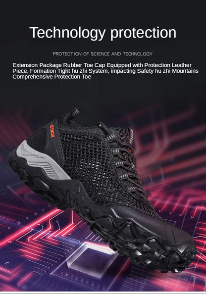 HUMTTO Hiking Shoes Men Breathable Outdoor Sports Climbing Shoes Hunting Shoes Women Trekking Sneakers Ankle Boots Tactical Shoe