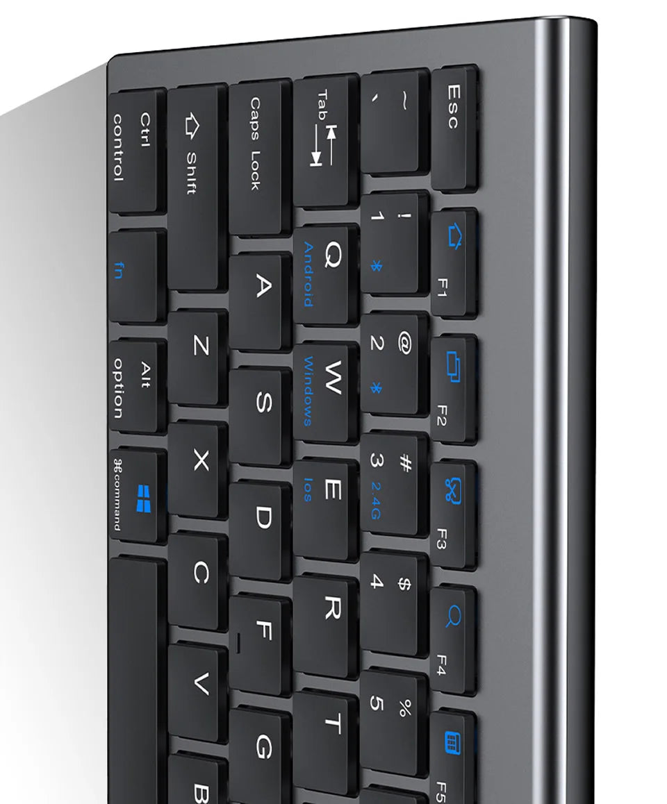 Combo tastiera e mouse wireless Bluetooth 5.0 2.4G - Set mini multimediale per laptop, PC, TV, iPad, Macbook e Android