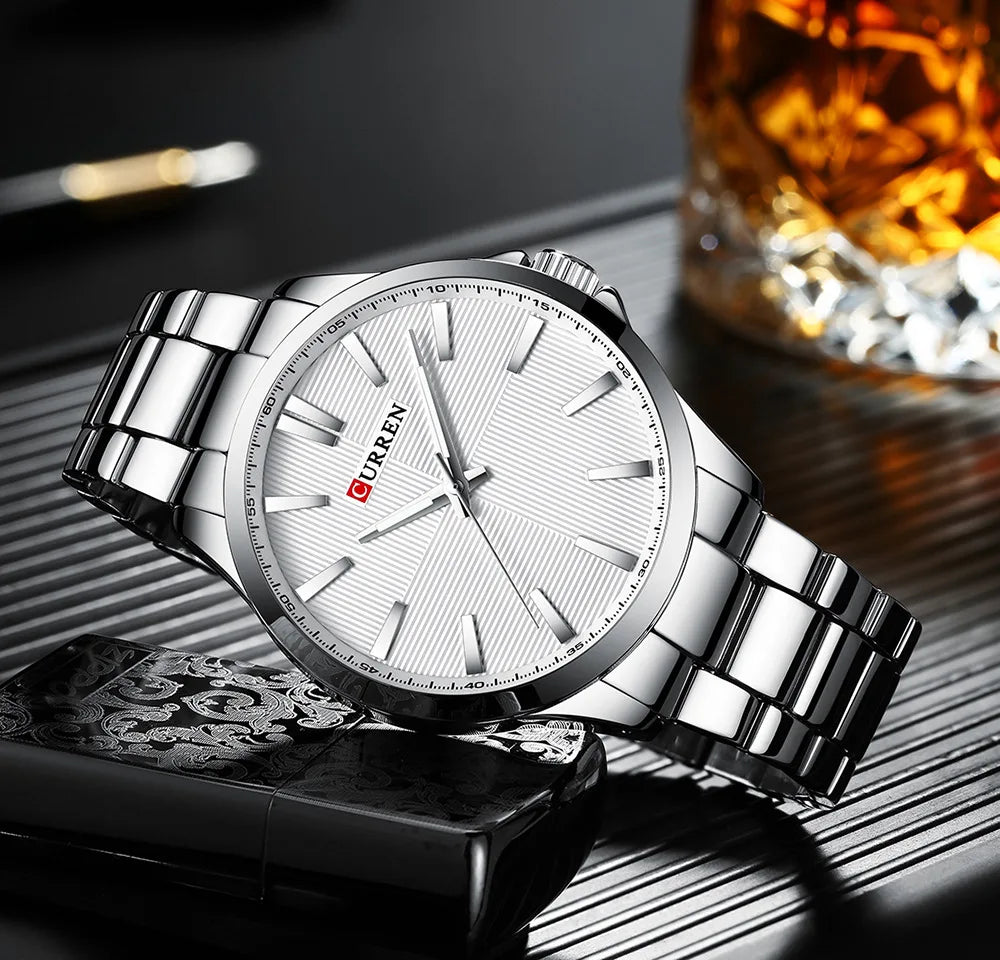 CURREN Men’s Watch – Luxury model, water-resistant, military style, stainless steel – Sports wristwatch (ref. 8322)