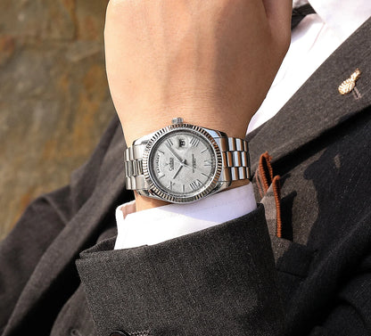 CADISEN Men's Mechanical Watches Luxury Meteorite Dial Automatic Watch For Men Week 100M Japan MIYOTA 8285 Movement Clock Man