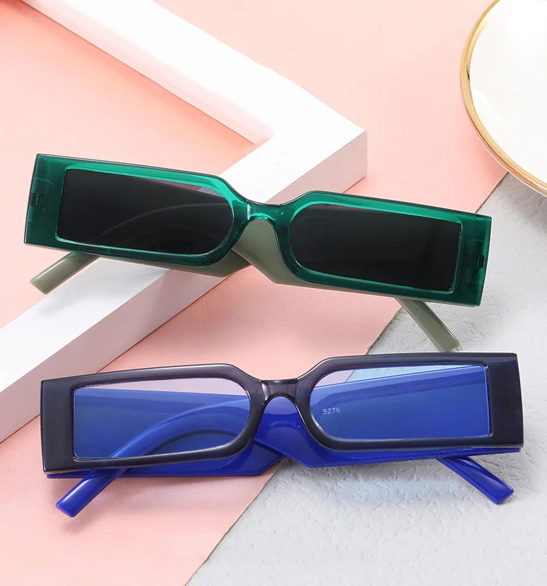 Rectangle Fashion Sunglasses Man Hip Hop Vintage Designer Black Shades Sun Glasses Small Frame Personality Oculos De Sol