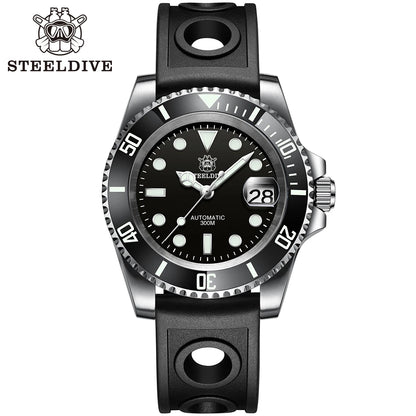 SD1953 STEELDIVE Brand Ceramic Bezel 41mm Steeldive 30ATM Water Resistant NH35 Automatic Mens Dive Watch  with Milled Clasp