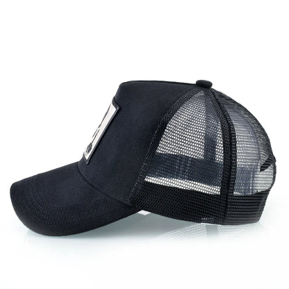 Men's Baseball Cap With Embroidery Skull Patch Snapback Hip Hop Trucker Cap Women Four Season Outdoor Breathable Visor Bone Hats