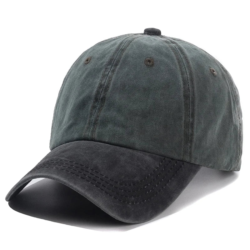 Hot Sale Unisex Cap Two-color Stitching Washed Cotton Baseball Cap Men & Women Casual Adjustable Outdoor Hats