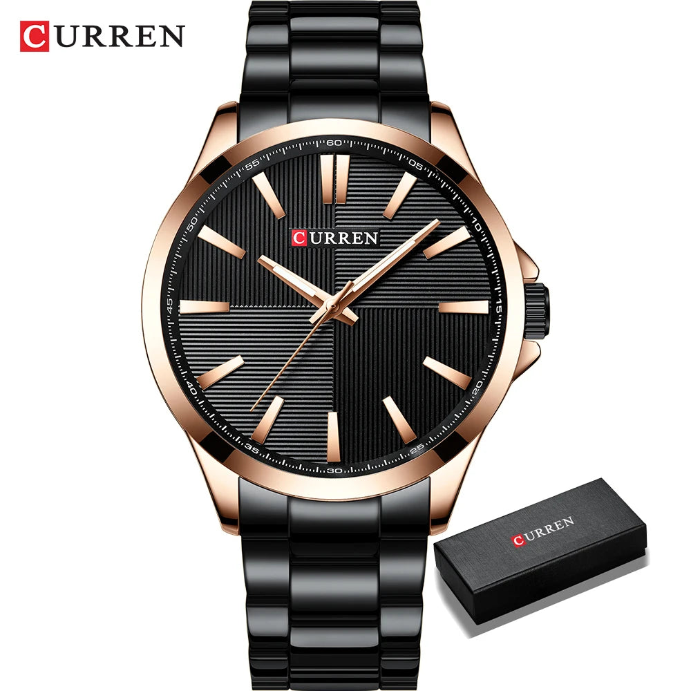 CURREN Men’s Watch – Luxury model, water-resistant, military style, stainless steel – Sports wristwatch (ref. 8322)