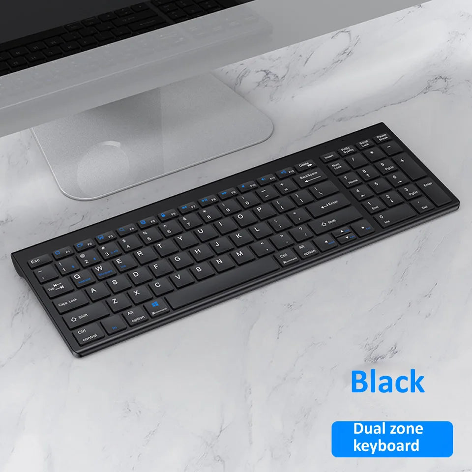 Combo tastiera e mouse wireless Bluetooth 5.0 2.4G - Set mini multimediale per laptop, PC, TV, iPad, Macbook e Android