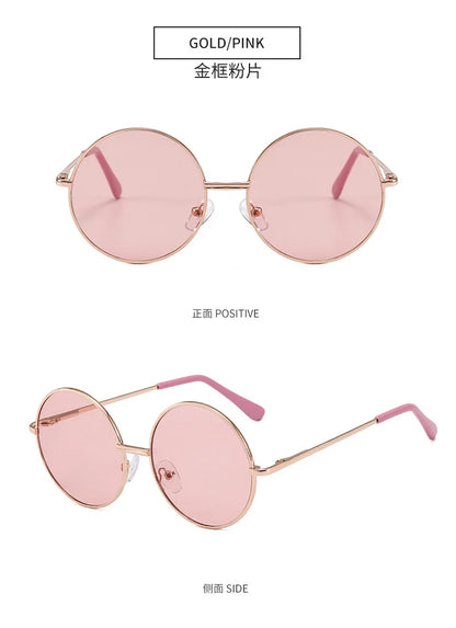 Children's sunglasses metal frame round sunglasses  simple anti ultraviolet tide children's glasses